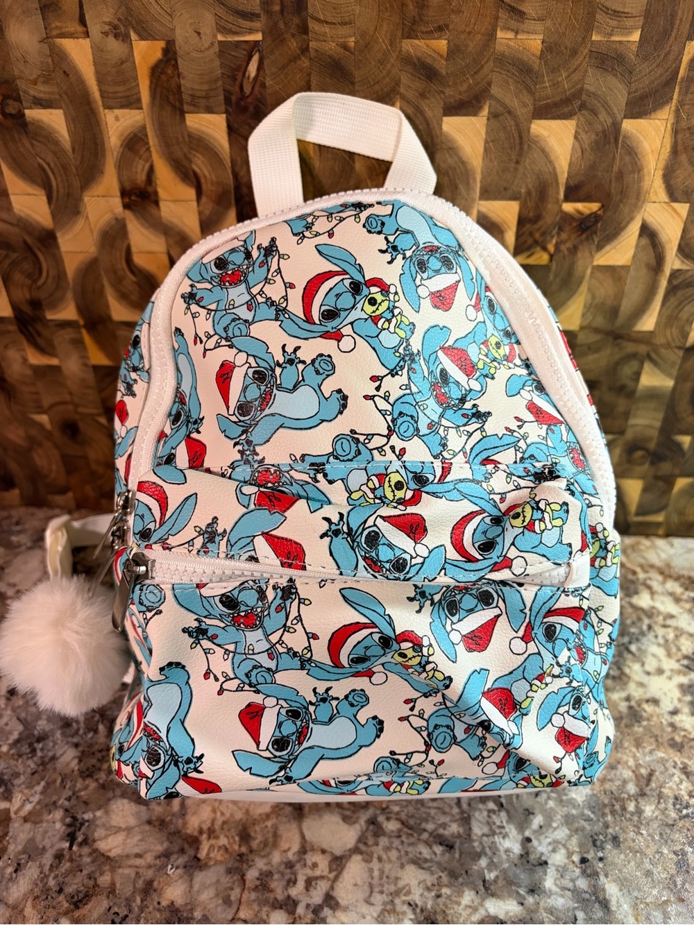 Loungefly White & Blue Lilo & Stitch Holiday Mini Backpack